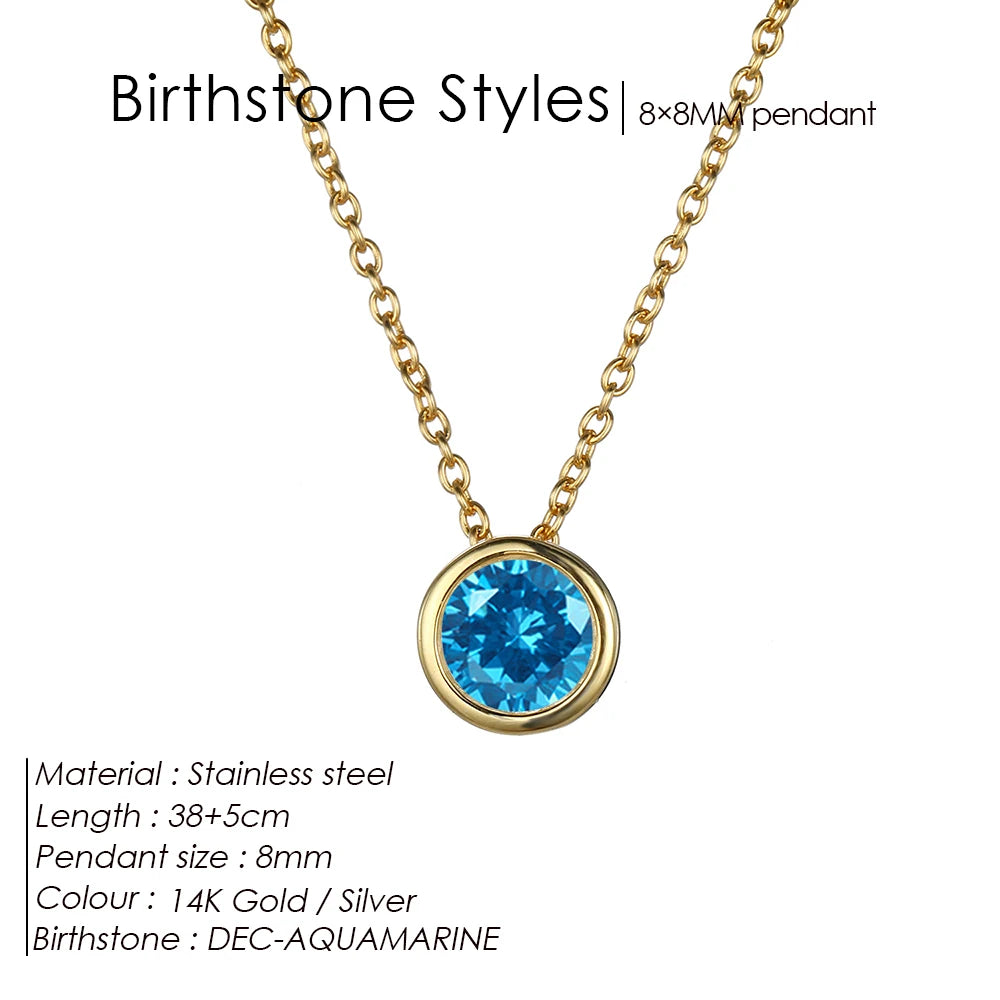 Halskette mit 12 Geburtssteinen für Damen – Goldfarbene Edelstahl-Kette für Braut, Hochzeit, Geburtstag, Jahrestag & Elegante Schmuckgeschenke