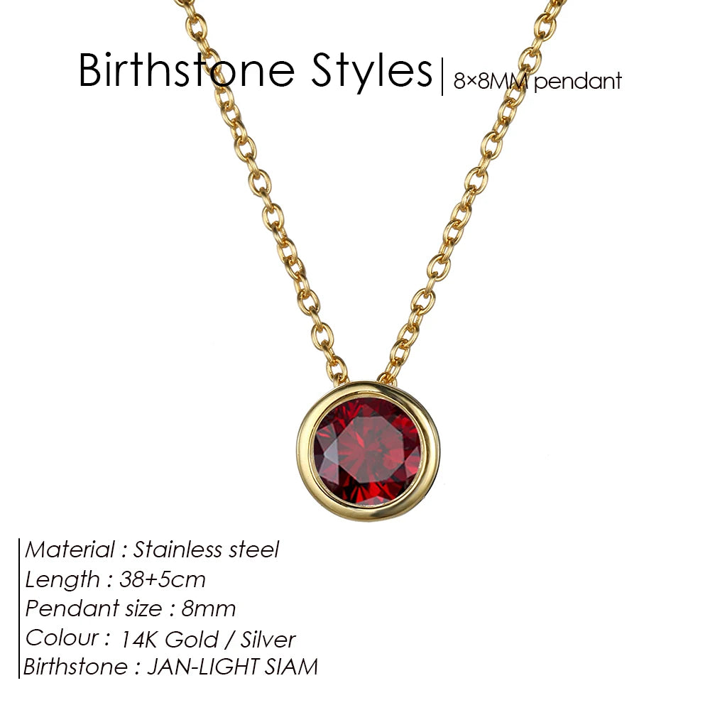 Halskette mit 12 Geburtssteinen für Damen – Goldfarbene Edelstahl-Kette für Braut, Hochzeit, Geburtstag, Jahrestag & Elegante Schmuckgeschenke