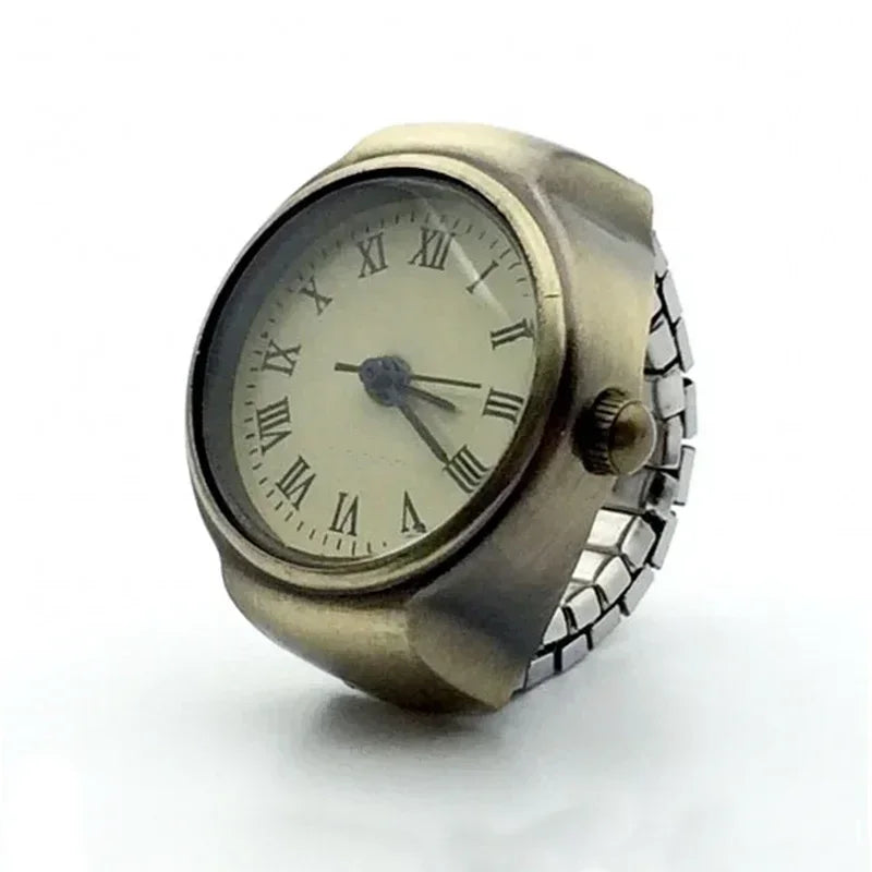 Retro-Quarz-Fingerringuhr – Elastische Unisex-Ringuhr im 80er-Jahre-Stil für Paare
