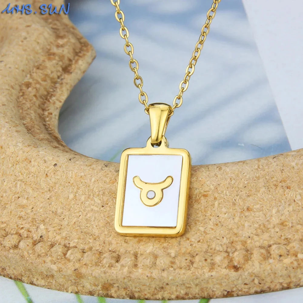 Goldfarbene 12 Sternzeichen-Halskette für Damen – Edelstahl-Konstellations-Anhänger mit 45 cm Kette, Choker & Geburtstagsgeschenk