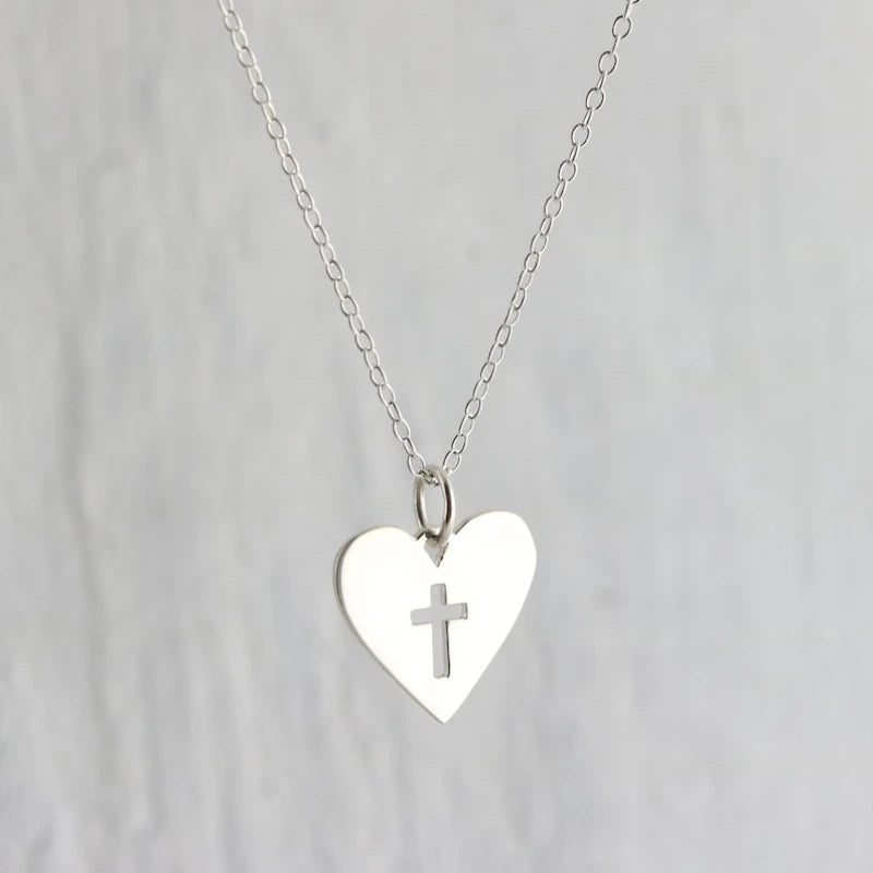 Edelstahl Herz- & Kreuz-Halskette für Damen – Modische Kurze & Lange Layering-Kette mit Anhänger, Eleganter Schmuck für Mädchen