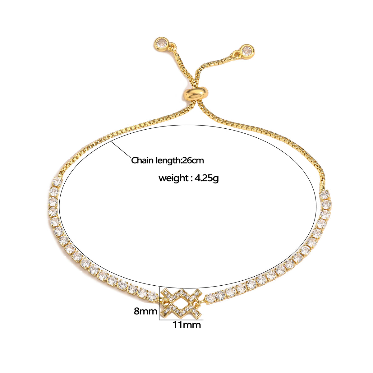 12 Sternzeichen Konstellations-Armband für Damen – Goldfarbenes Zirkon Sternzeichen Charm Armband