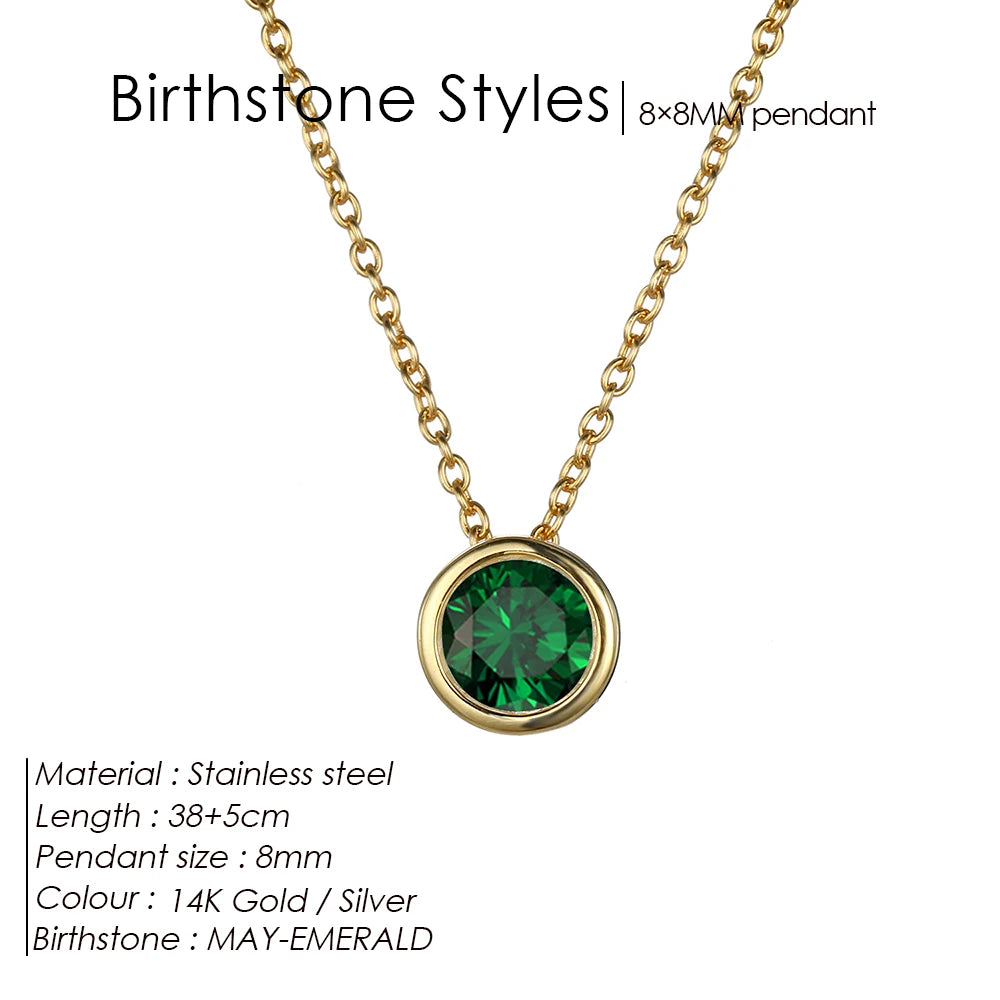Halskette mit 12 Geburtssteinen für Damen – Goldfarbene Edelstahl-Kette für Braut, Hochzeit, Geburtstag, Jahrestag & Elegante Schmuckgeschenke