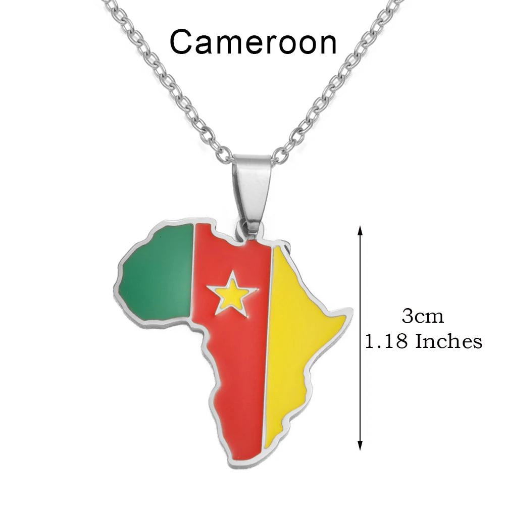 3CM Afrika-Landkarten-Halskette – Edelstahl-Anhänger für Algerien, Marokko, Ägypten, Tunesien & Libyen, Unisex Schmuck