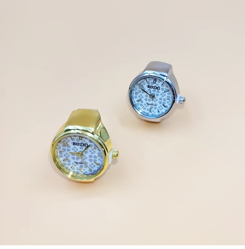 Vintage Finger-Ringuhr mit Quarzwerk – Kreative Mini-Uhr mit Metalllegierungsgehäuse als Modeschmuck für Damen & Herren