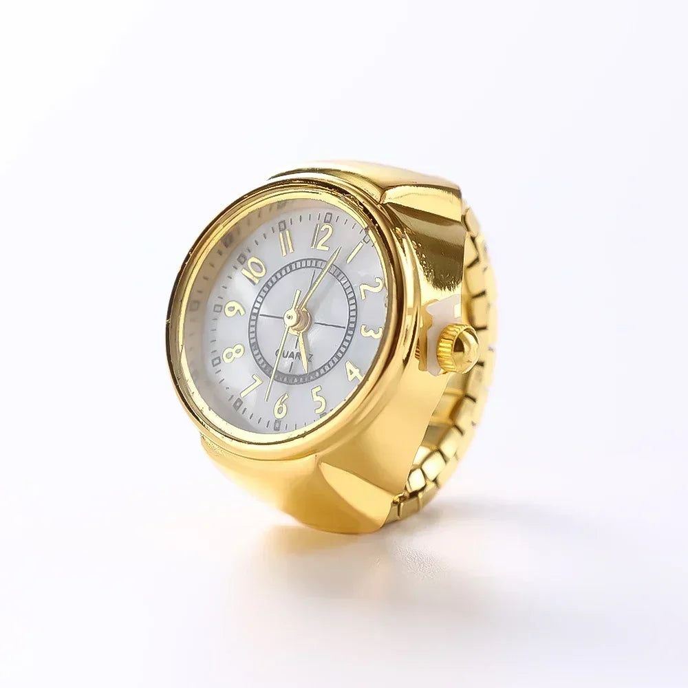 Retro-Quarz-Fingerringuhr – Elastische Unisex-Ringuhr im 80er-Jahre-Stil für Paare