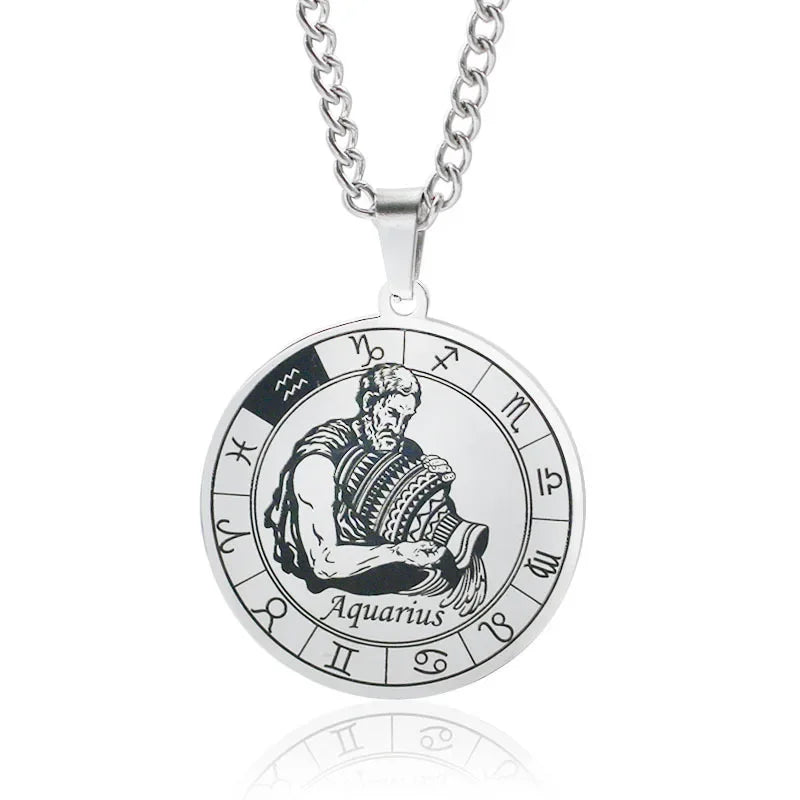 Sternzeichen-Anhänger Halskette – Edelstahl Konstellations-Schmuck