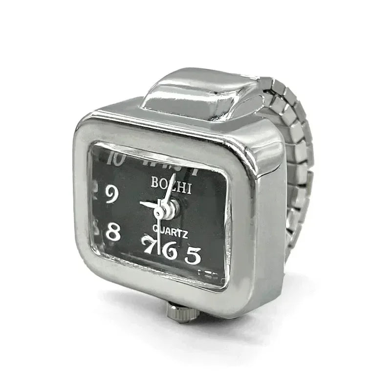 Retro-Quarz-Fingerringuhr – Elastische Unisex-Ringuhr im 80er-Jahre-Stil für Paare