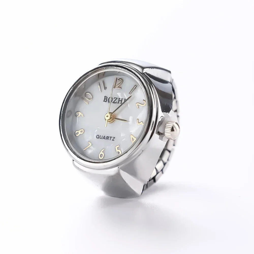 Retro-Quarz-Fingerringuhr – Elastische Unisex-Ringuhr im 80er-Jahre-Stil für Paare