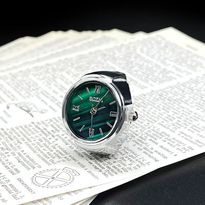 Vintage Finger-Ringuhr mit Quarzwerk – Kreative Mini-Uhr mit Metalllegierungsgehäuse als Modeschmuck für Damen & Herren