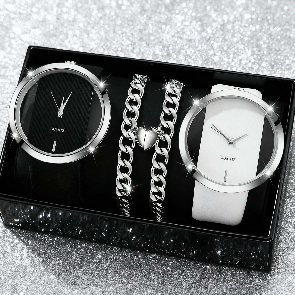 Modische Damen-Armbanduhr mit Eleganten Accessoires – Stilvolles Uhren- & Schmuckset als Geschenk