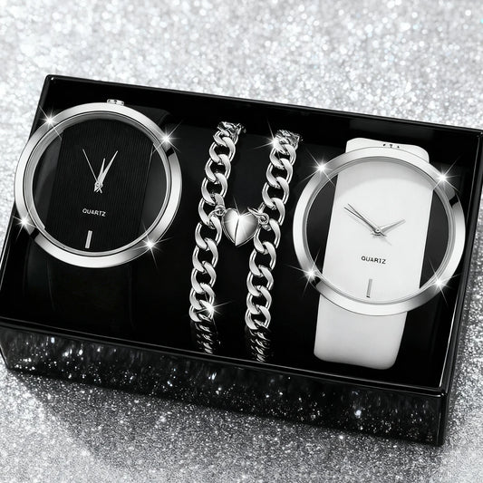 Modische Damen-Armbanduhr mit Eleganten Accessoires – Stilvolles Uhren- & Schmuckset als Geschenk