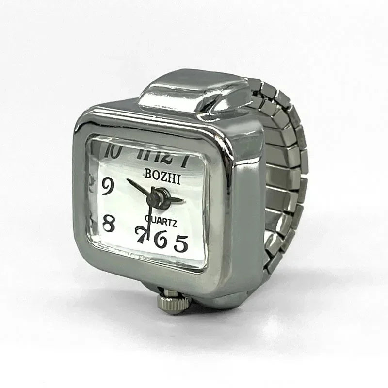 Retro-Quarz-Fingerringuhr – Elastische Unisex-Ringuhr im 80er-Jahre-Stil für Paare