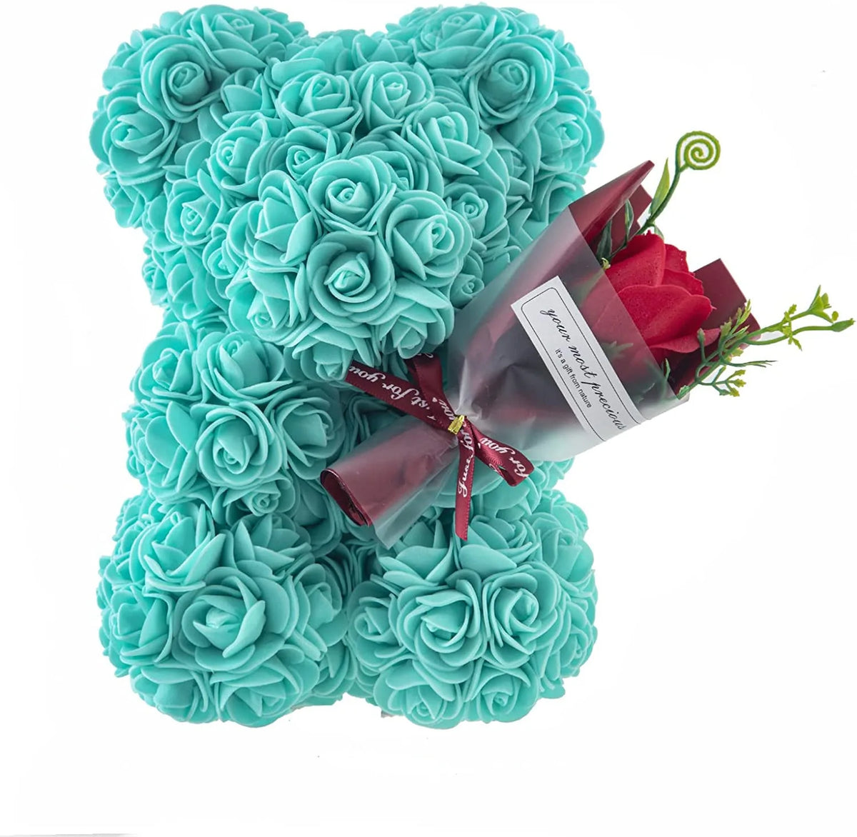 Ewiger Rosen-Teddybär aus Kunstblumen – Romantisches Dekoratives Geschenk zum Muttertag, Geburtstag & Jahrestag