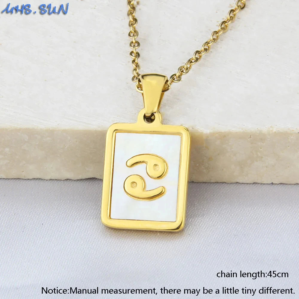 Goldfarbene 12 Sternzeichen-Halskette für Damen – Edelstahl-Konstellations-Anhänger mit 45 cm Kette, Choker & Geburtstagsgeschenk