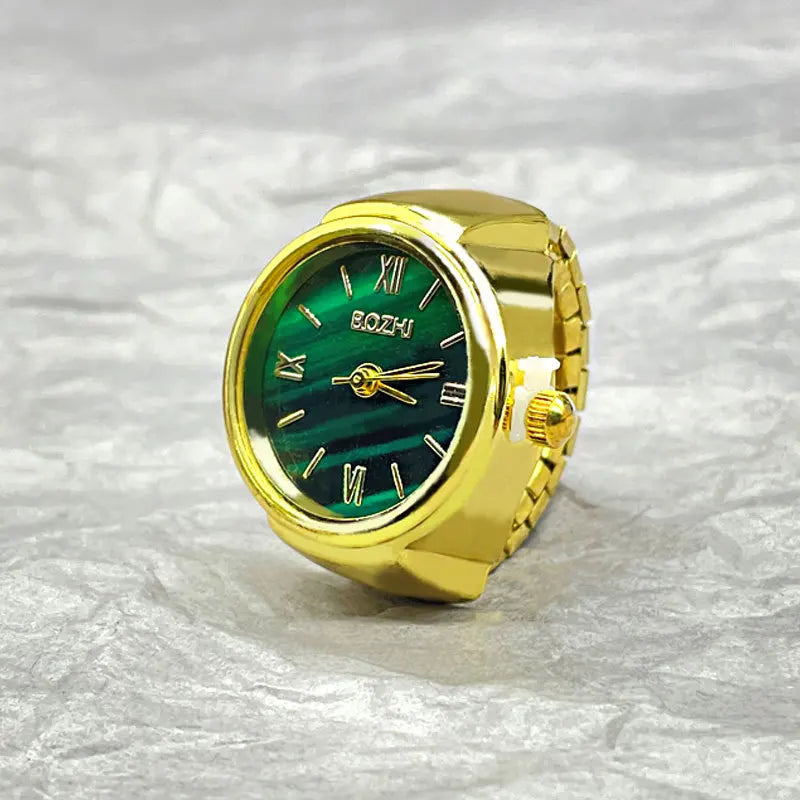 Vintage Finger-Ringuhr mit Quarzwerk – Kreative Mini-Uhr mit Metalllegierungsgehäuse als Modeschmuck für Damen & Herren