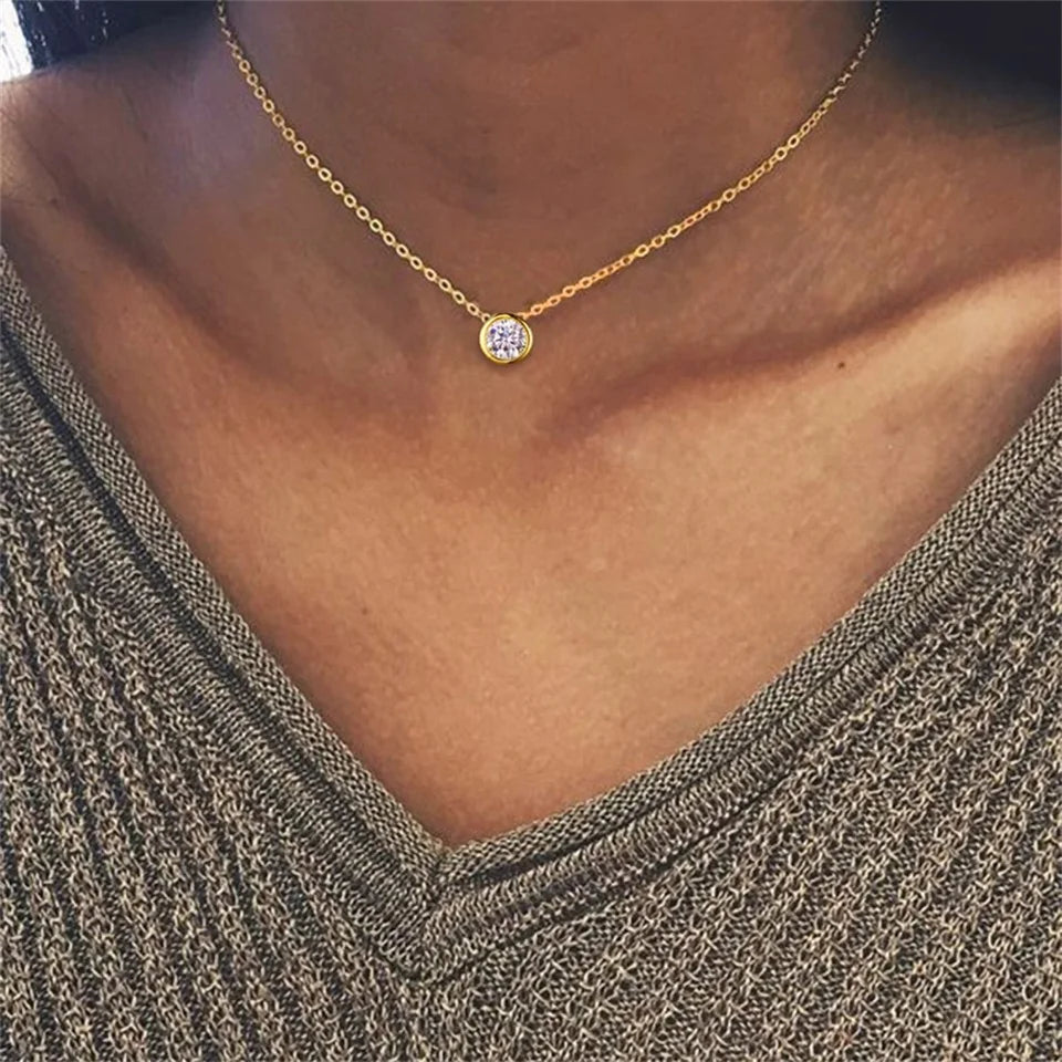 Halskette mit 12 Geburtssteinen für Damen – Goldfarbene Edelstahl-Kette für Braut, Hochzeit, Geburtstag, Jahrestag & Elegante Schmuckgeschenke
