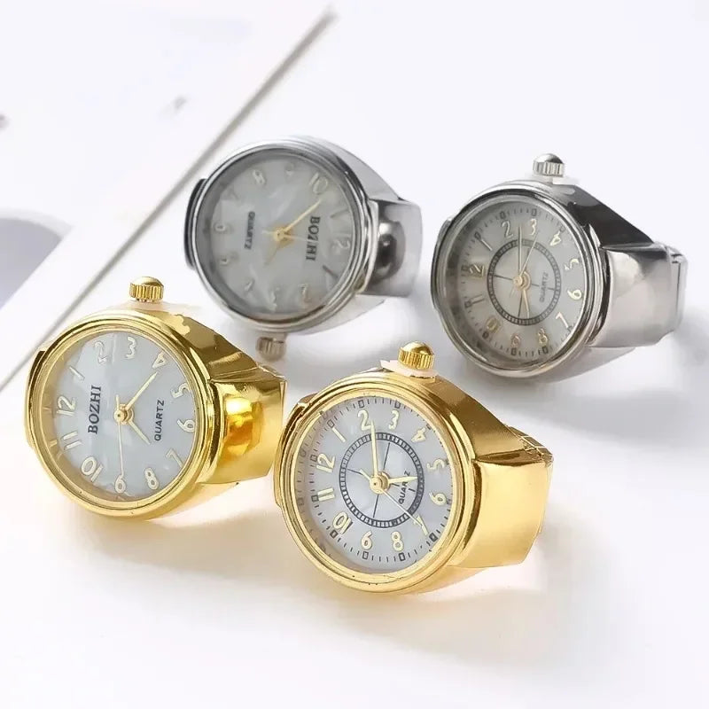 Retro-Quarz-Fingerringuhr – Elastische Unisex-Ringuhr im 80er-Jahre-Stil für Paare
