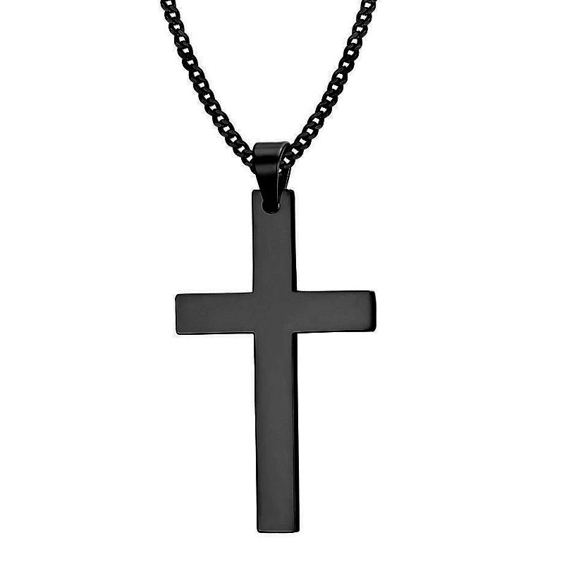 Edelstahl-Kreuz-Halskette – Gliederkette im Hip-Hop-Stil für Damen & Herren
