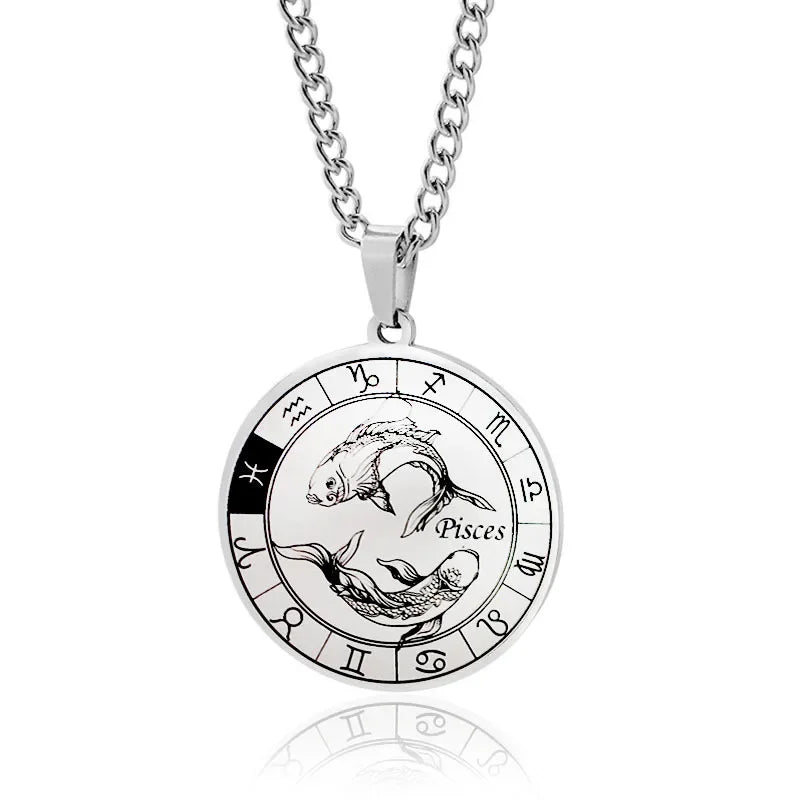 Sternzeichen-Anhänger Halskette – Edelstahl Konstellations-Schmuck