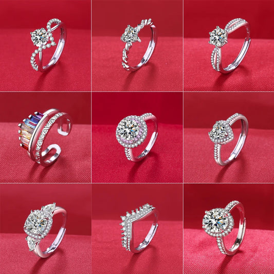 925 Sterling Silber AAA Zirkonia Verlobungsring für Damen – Größenverstellbarer Funkelnder Hochzeits- & Party-Schmuck