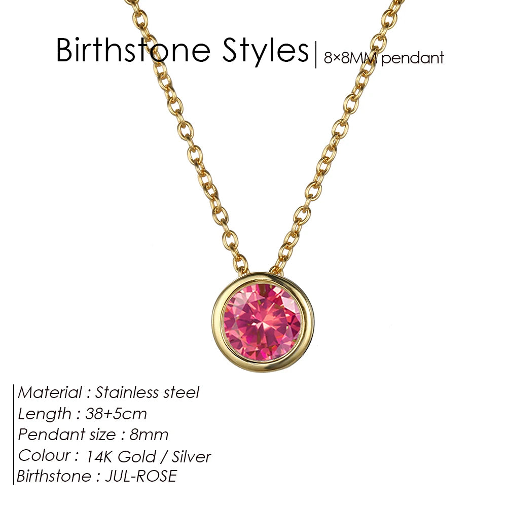 Halskette mit 12 Geburtssteinen für Damen – Goldfarbene Edelstahl-Kette für Braut, Hochzeit, Geburtstag, Jahrestag & Elegante Schmuckgeschenke