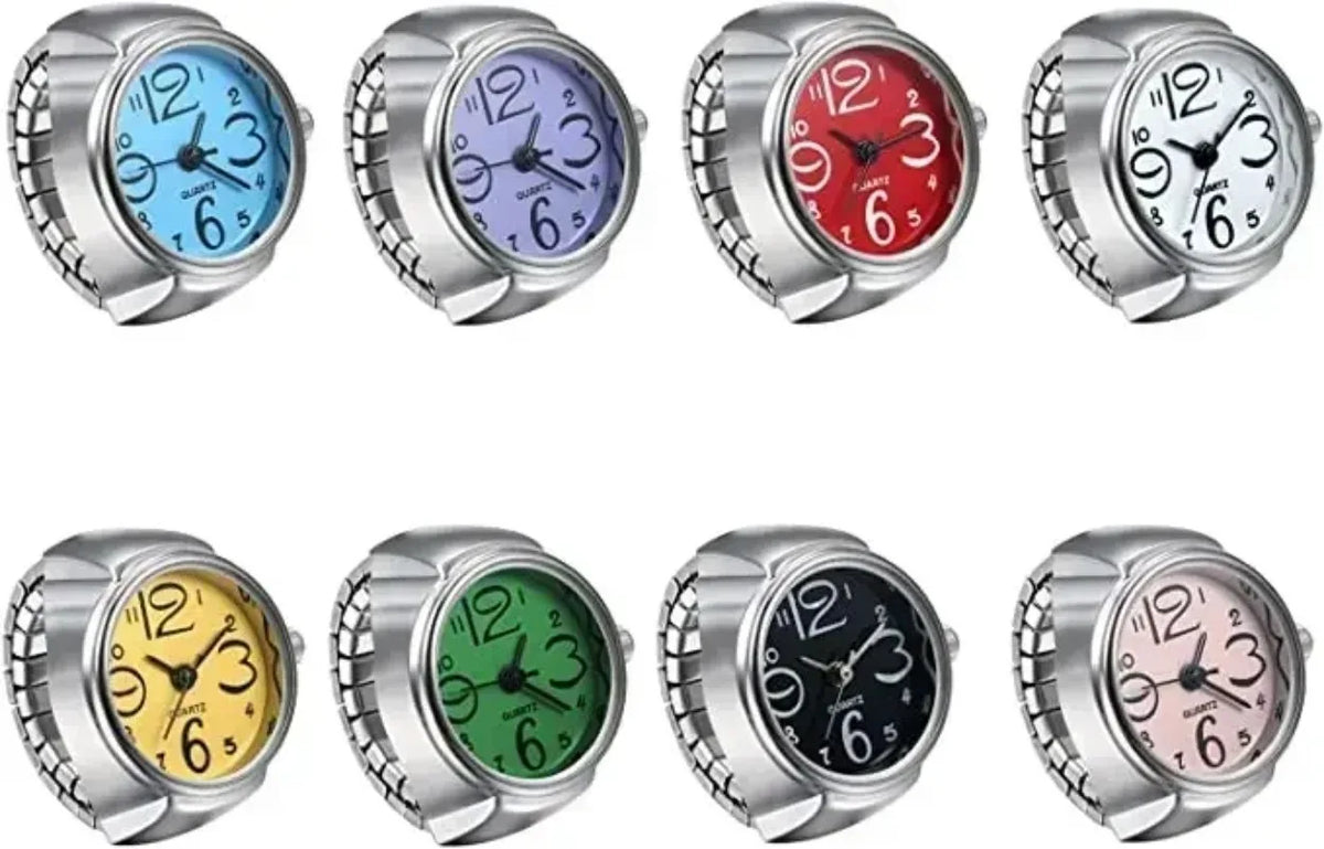 Retro-Quarz-Fingerringuhr – Elastische Unisex-Ringuhr im 80er-Jahre-Stil für Paare