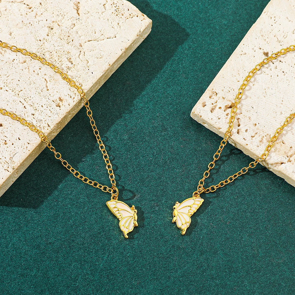 Schmetterlings-Freundschaftshalsketten mit Halsnahen Ketten – Passender Schmuck für Gute Freunde