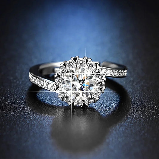925 Sterling Silber Ring für Damen – Größenverstellbarer Funkelnder Hochzeits-, Party- & Modeschmuck
