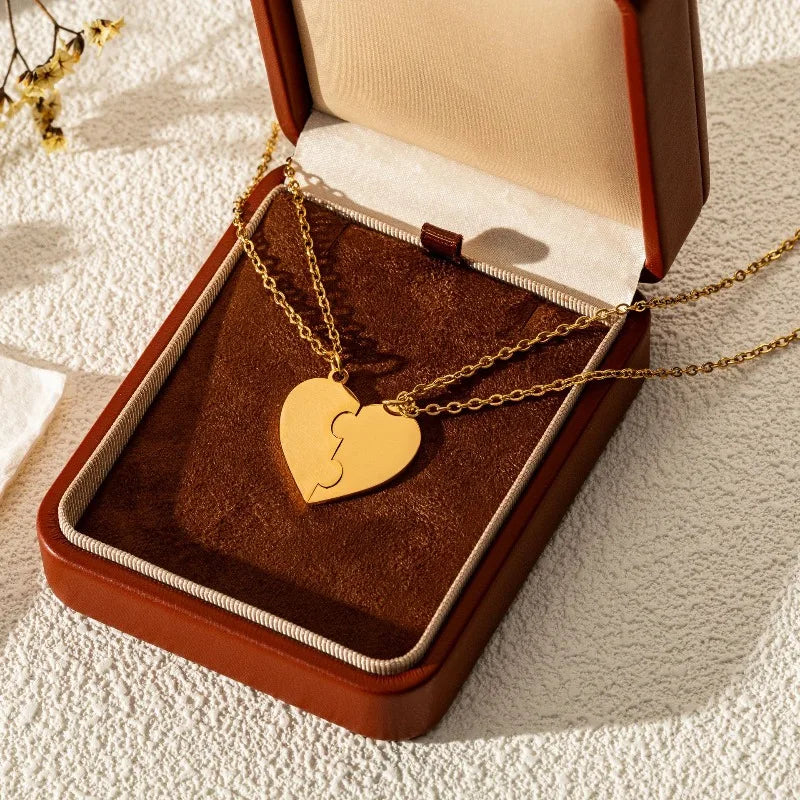 Love Puzzle Partner Herz Halskette – In verschiedenen Set Mengen
