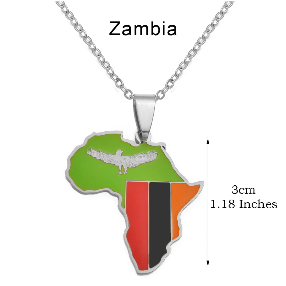 3CM Afrika-Landkarten-Halskette – Edelstahl-Anhänger für Algerien, Marokko, Ägypten, Tunesien & Libyen, Unisex Schmuck