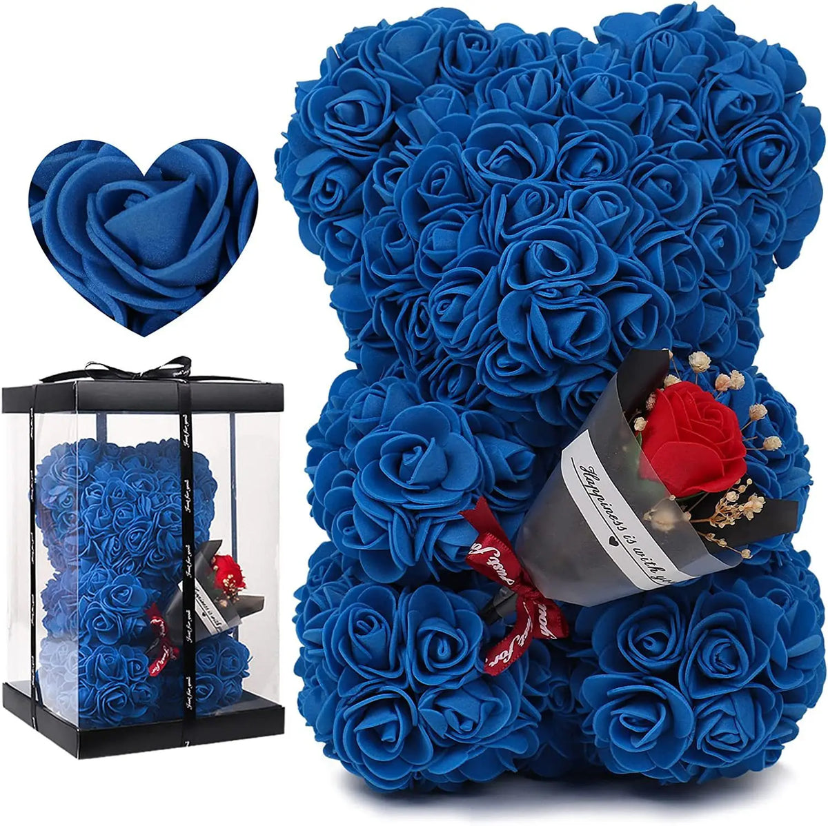 Ewiger Rosen-Teddybär aus Kunstblumen – Romantisches Dekoratives Geschenk zum Muttertag, Geburtstag & Jahrestag