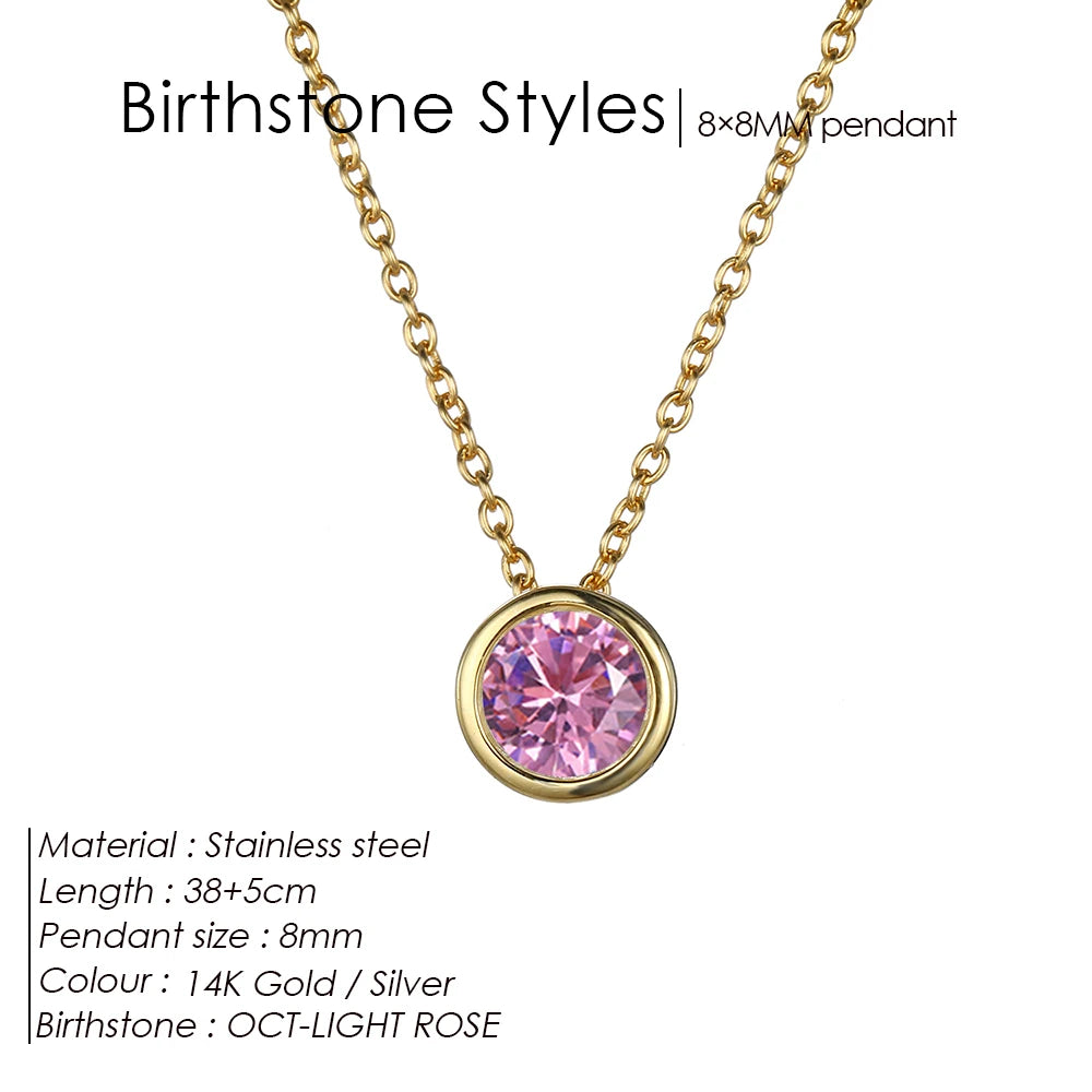 Halskette mit 12 Geburtssteinen für Damen – Goldfarbene Edelstahl-Kette für Braut, Hochzeit, Geburtstag, Jahrestag & Elegante Schmuckgeschenke