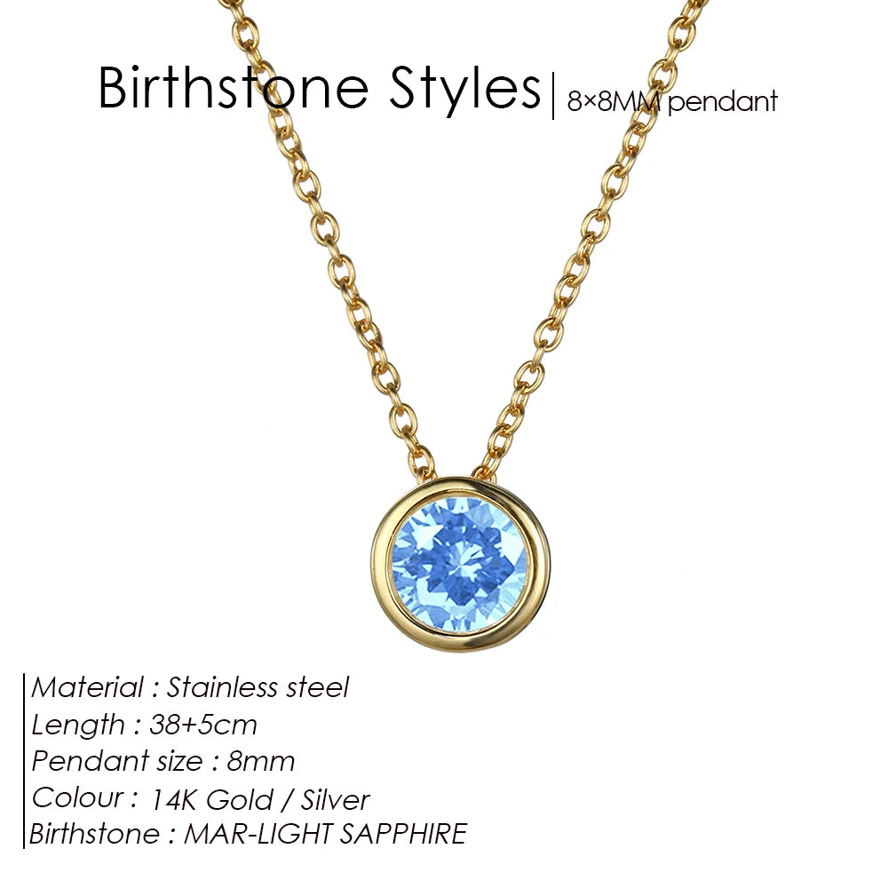 Halskette mit 12 Geburtssteinen für Damen – Goldfarbene Edelstahl-Kette für Braut, Hochzeit, Geburtstag, Jahrestag & Elegante Schmuckgeschenke