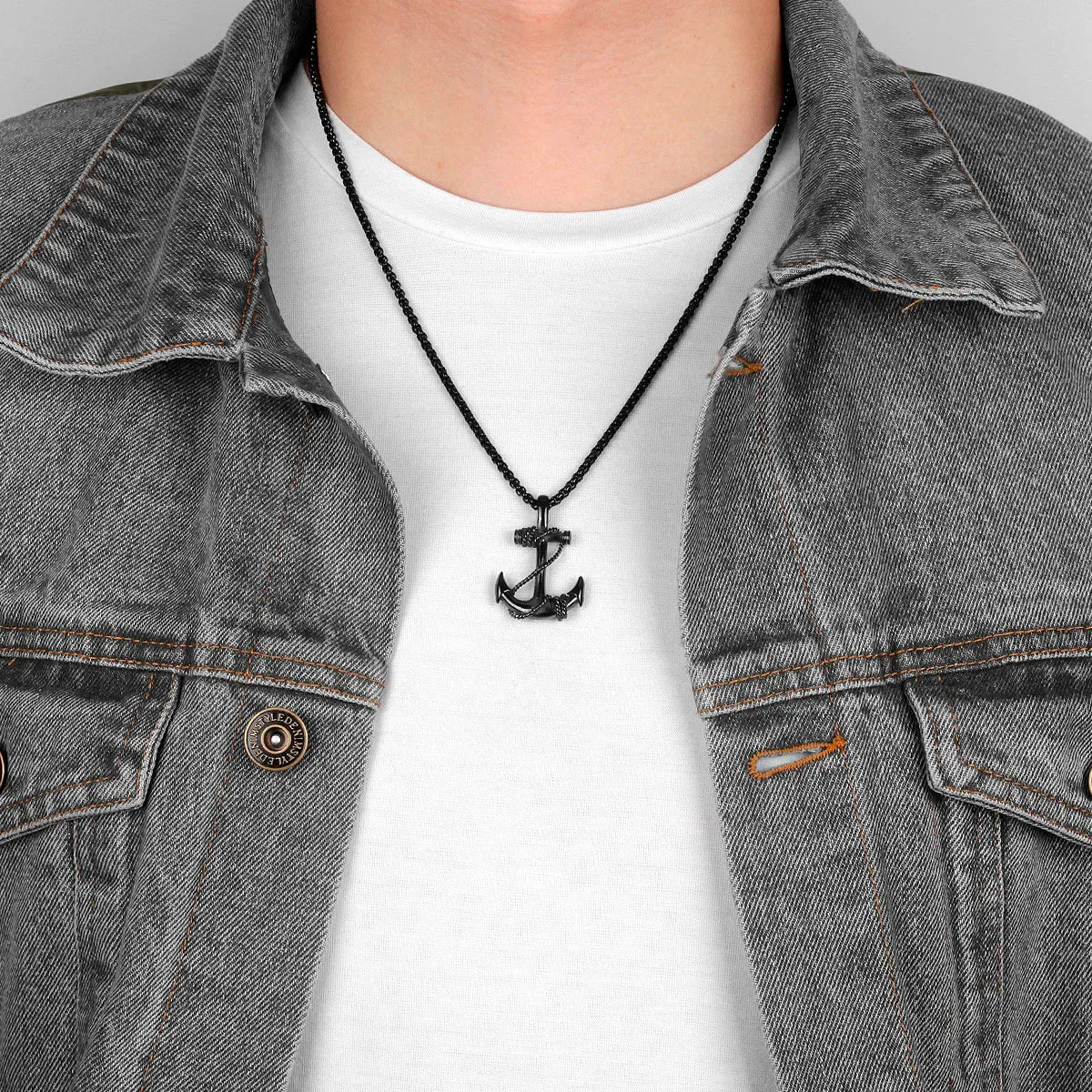 Anker-Halskette für Herren – 316L Edelstahl-Anhänger im Seemann-, Biker-, Rock- & Hip-Hop-Stil