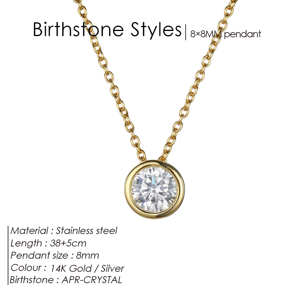 Halskette mit 12 Geburtssteinen für Damen – Goldfarbene Edelstahl-Kette für Braut, Hochzeit, Geburtstag, Jahrestag & Elegante Schmuckgeschenke