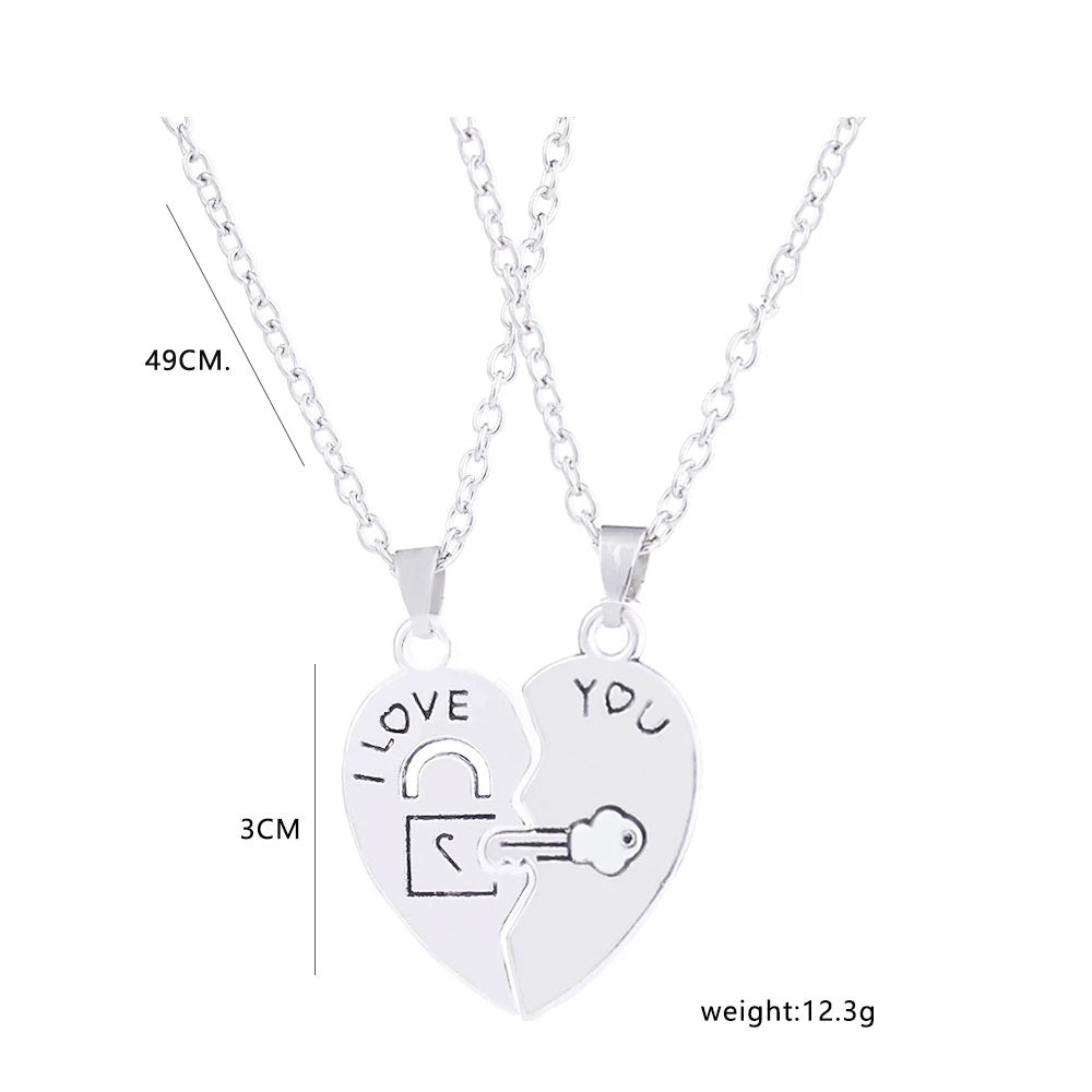 Herz-Puzzle „Ich Liebe Dich“ Partnerketten-Set für Paare – Romantische Schloss-&-Schlüssel-Anhänger für Verliebte, Freund & Freundin, Jahrestag und Valentinstag