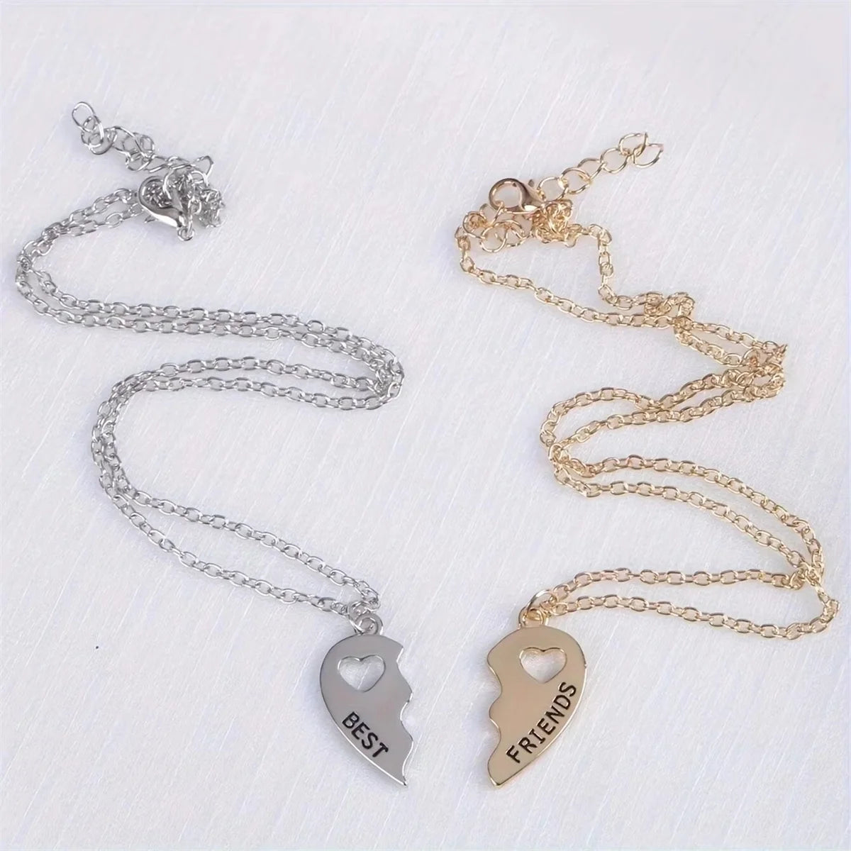 Freundschafts-Halskette mit Hohlem Liebesanhänger & Schlüsselanhänger – Schmuck für Beste Freunde & Paare