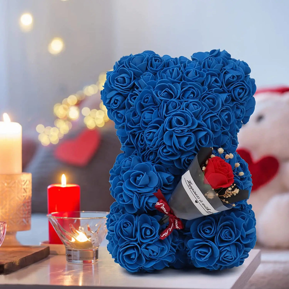 Ewiger Rosen-Teddybär aus Kunstblumen – Romantisches Dekoratives Geschenk zum Muttertag, Geburtstag & Jahrestag