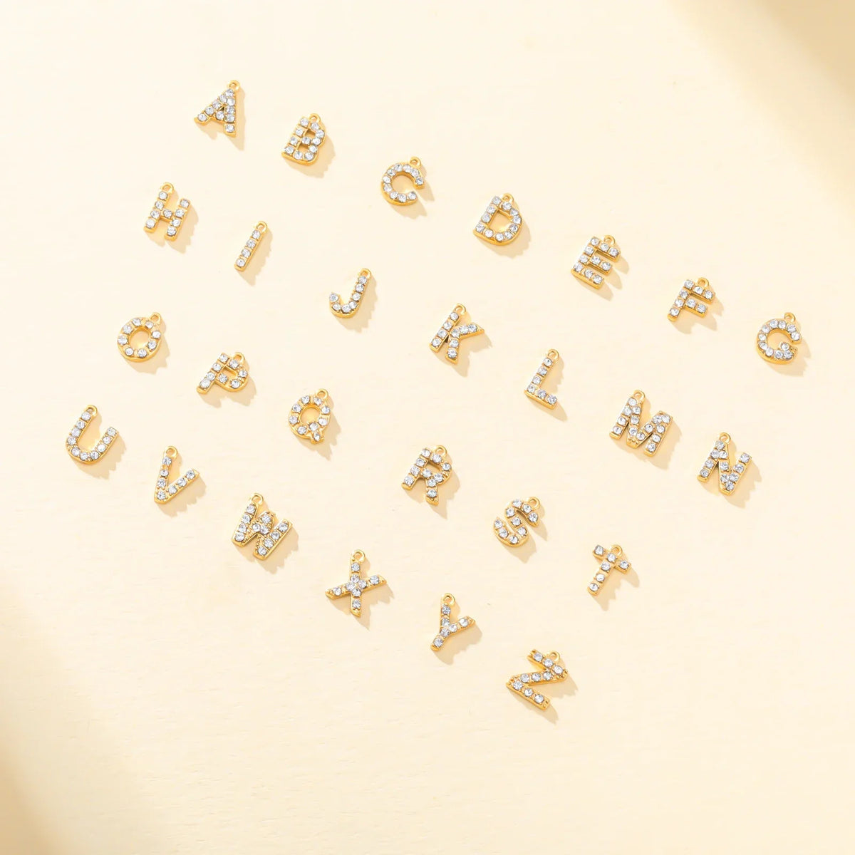 A–Z Zirkon-Initialen-Halskette für Damen – Goldfarbener Edelstahl Buchstabe