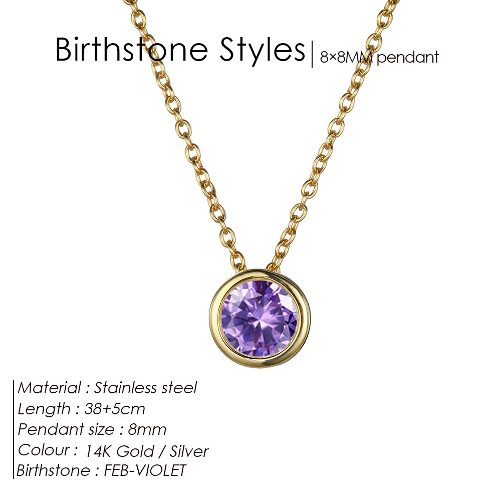 Halskette mit 12 Geburtssteinen für Damen – Goldfarbene Edelstahl-Kette für Braut, Hochzeit, Geburtstag, Jahrestag & Elegante Schmuckgeschenke