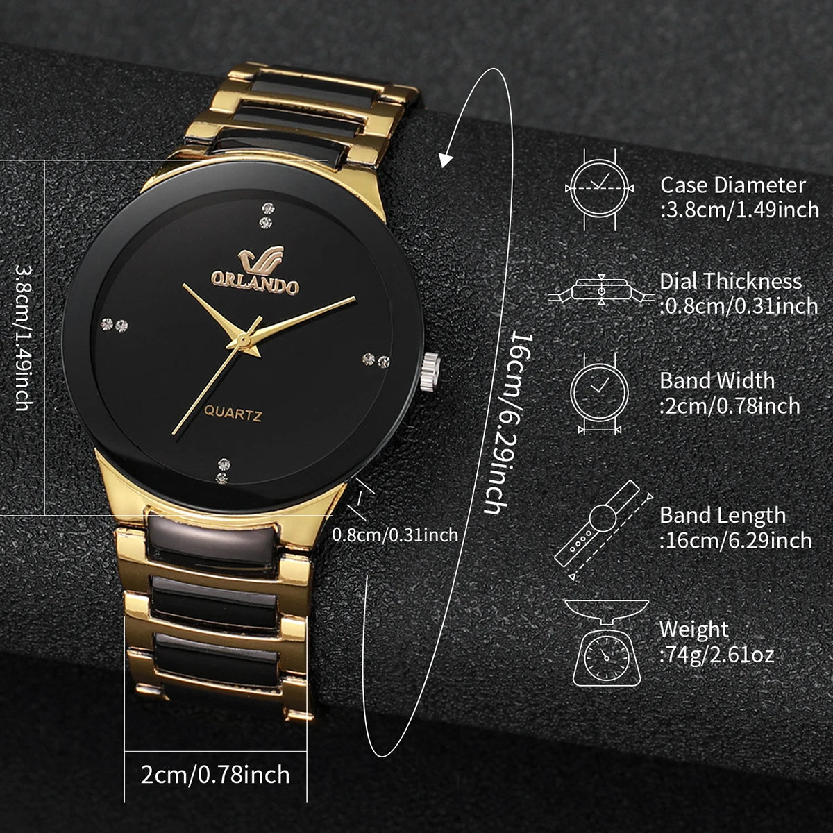 Elegante Partner-Armbanduhren mit Quarzwerk, Edelstahlarmbändern & Passenden Schmuckarmbändern – Stilvolles Uhren-Set für Damen & Herren