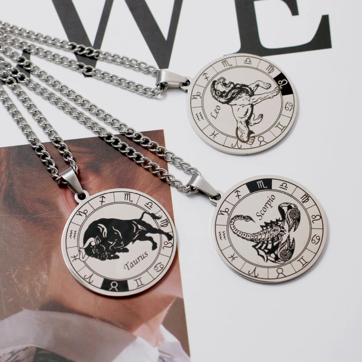 Sternzeichen-Anhänger Halskette – Edelstahl Konstellations-Schmuck