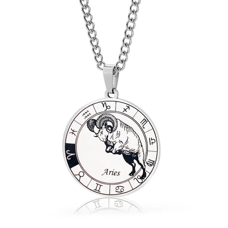 Sternzeichen-Anhänger Halskette – Edelstahl Konstellations-Schmuck