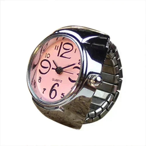 Retro-Quarz-Fingerringuhr – Elastische Unisex-Ringuhr im 80er-Jahre-Stil für Paare
