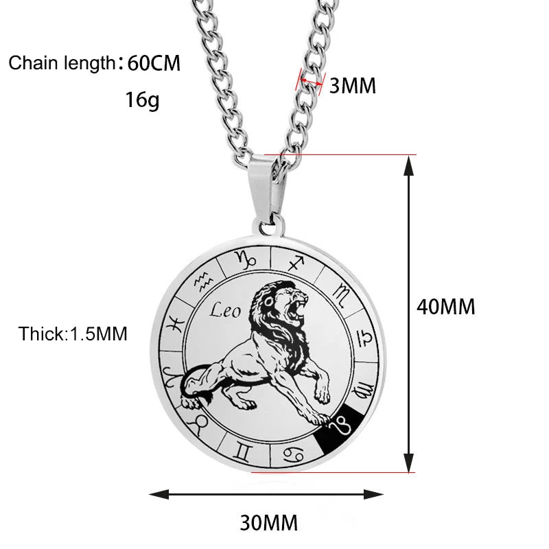 Sternzeichen-Anhänger Halskette – Edelstahl Konstellations-Schmuck
