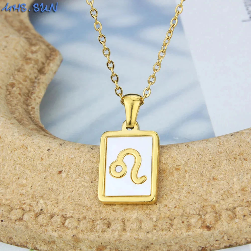 Goldfarbene 12 Sternzeichen-Halskette für Damen – Edelstahl-Konstellations-Anhänger mit 45 cm Kette, Choker & Geburtstagsgeschenk