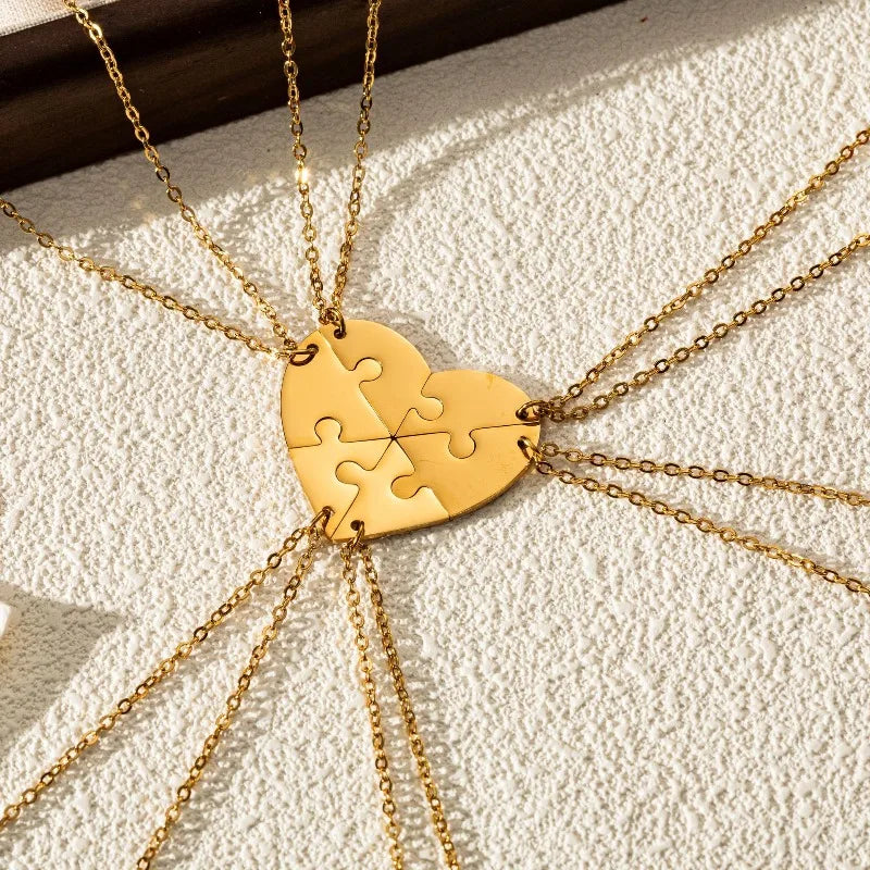 Love Puzzle Partner Herz Halskette – In verschiedenen Set Mengen