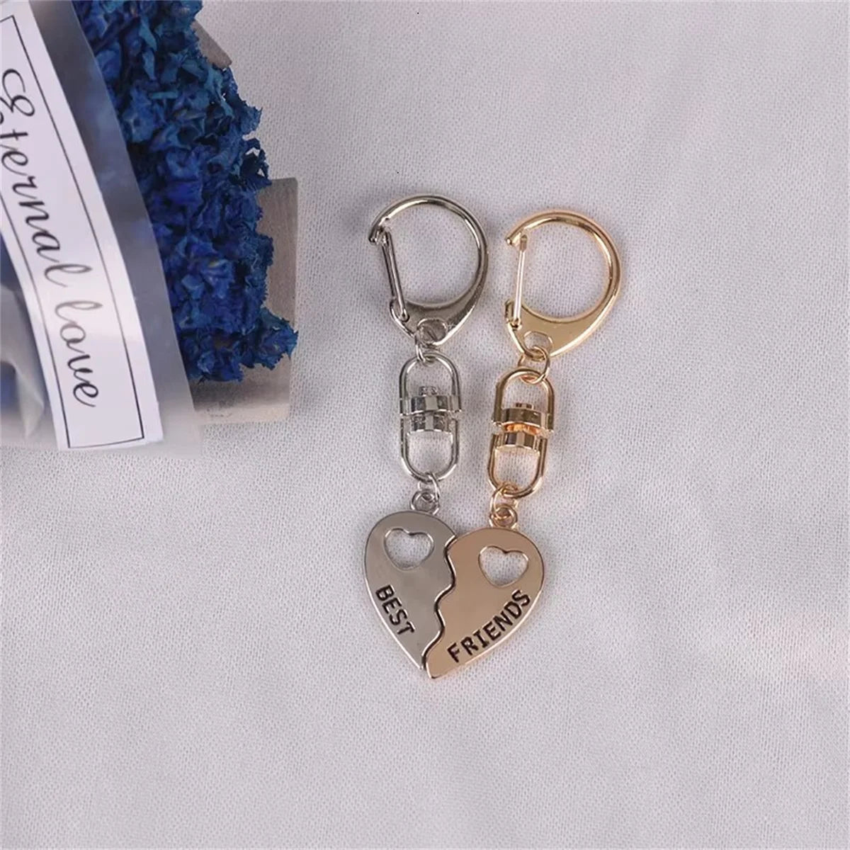 Freundschafts-Halskette mit Hohlem Liebesanhänger & Schlüsselanhänger – Schmuck für Beste Freunde & Paare
