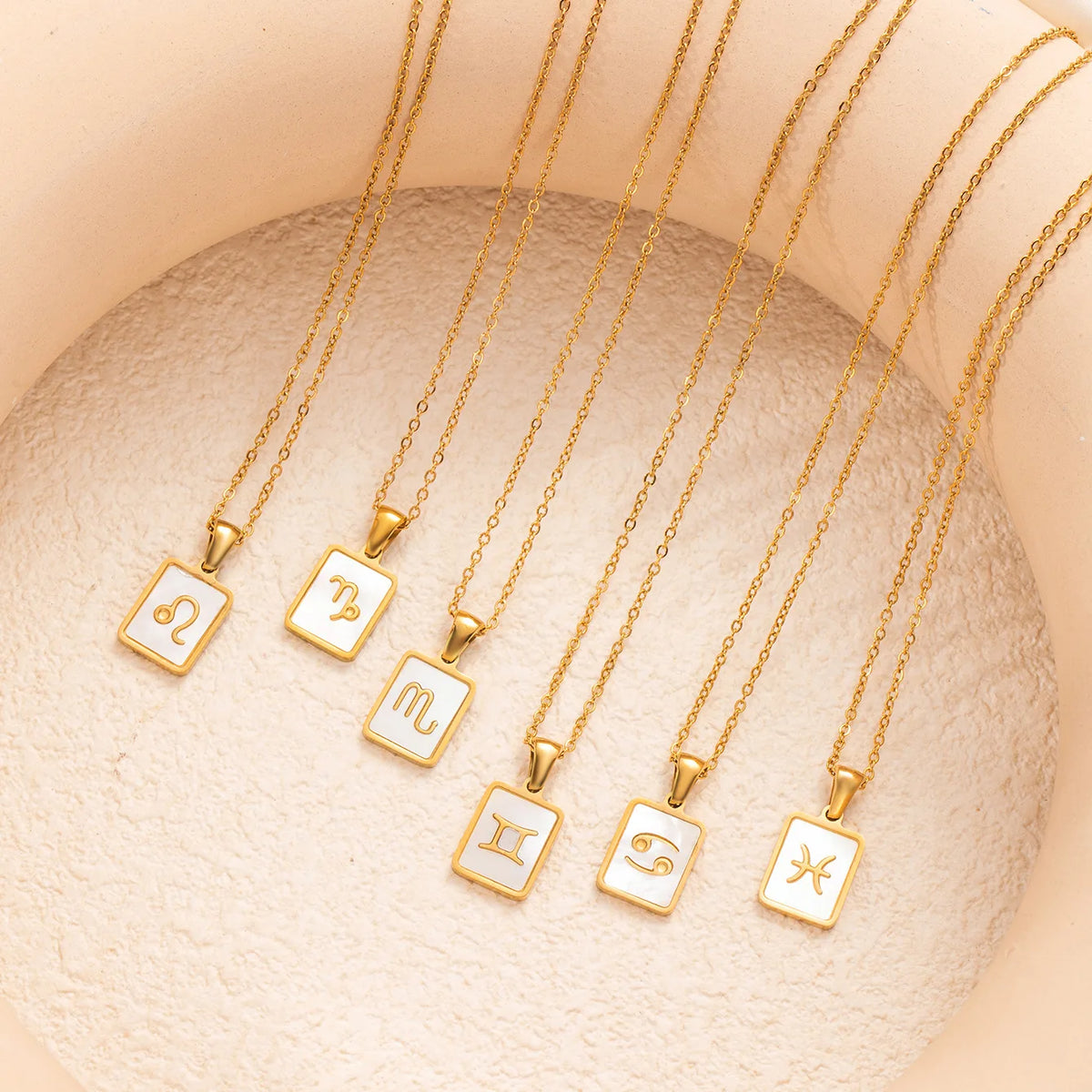 Goldfarbene 12 Sternzeichen-Halskette für Damen – Edelstahl-Konstellations-Anhänger mit 45 cm Kette, Choker & Geburtstagsgeschenk